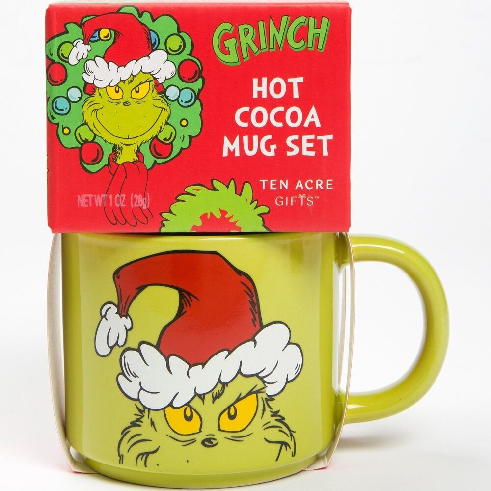 Ten Acre Gifts Dr. Seuss How the Grinch Stole Christmas Mug and Hot Cocoa Set
